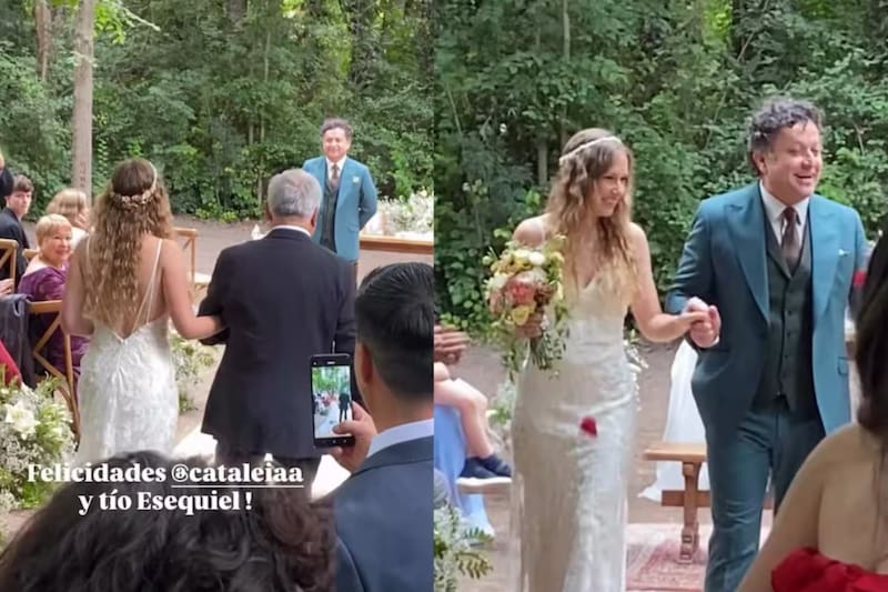 La pareja se casó tras casi un año de relación.