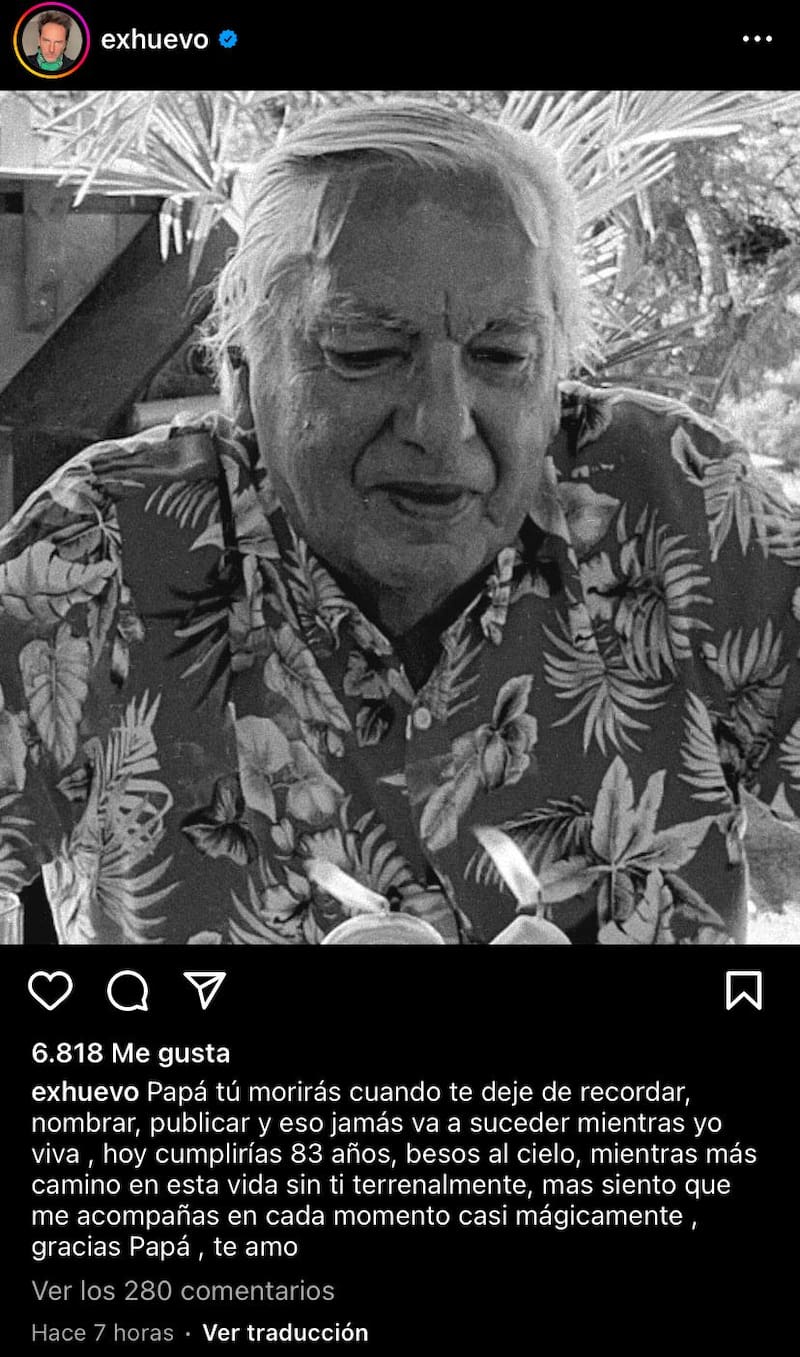 Daniel Fuenzalida con emotivo mensaje a su padre en su cuenta de Instagram: - Créditos: captura de Instagram