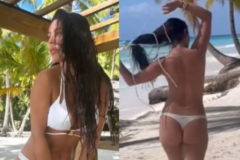 Daniela Aránguiz modelando en sus vacaciones en la Isla Saona, República Dominicana. - Créditos: Instagram