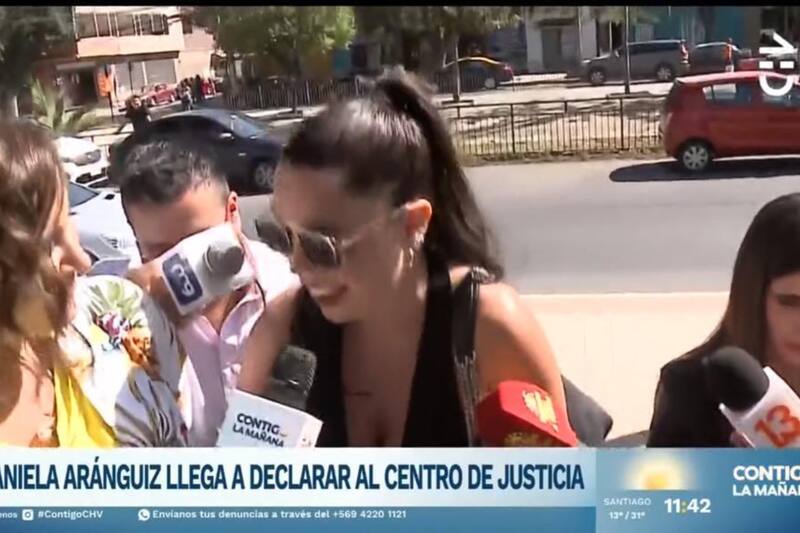 Daniela Aránguiz La panelista de "Zona de Estrellas" llegó a Fiscalía para dar su versión sobre la polémica con Maite Orsini. - Créditos: Chilevisión