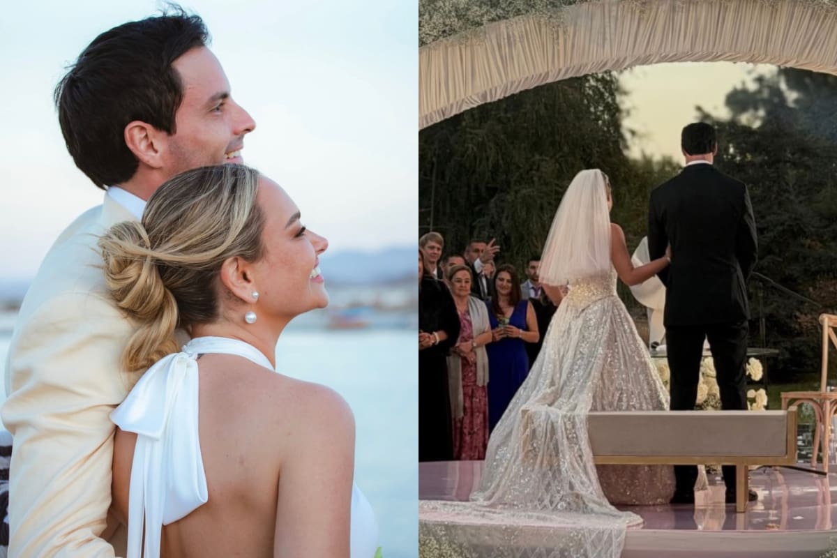 La actriz lució hermosa en su matrimonio.