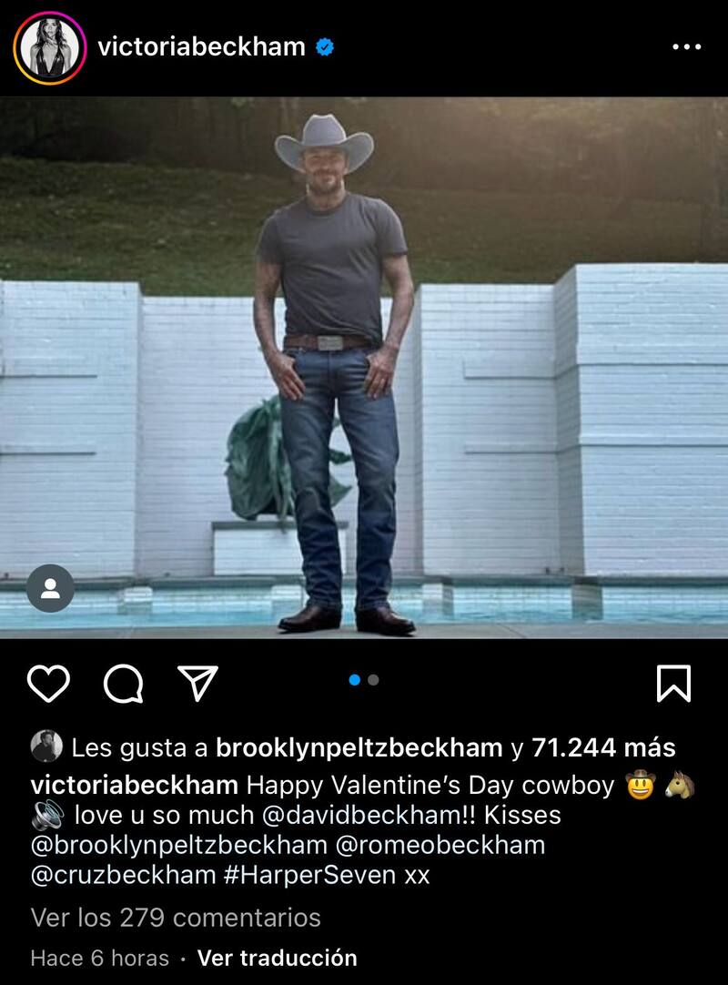 fue saludado por su esposa por el día de San Valentín.