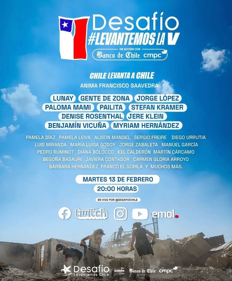 La parrilla y programación del "Desafío Levantemos la V".