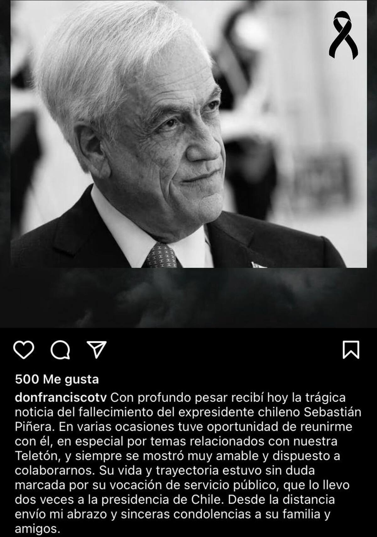 Don Francisco en sus redes sociales.