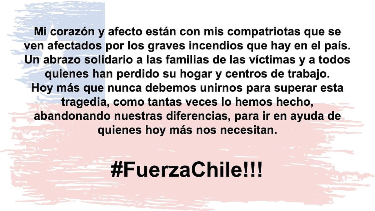 envía su apoyo en Instagram