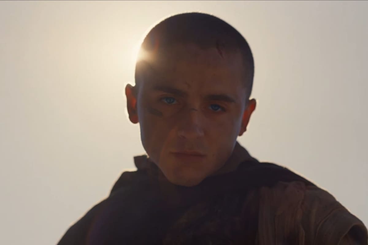 Primer Vistazo a Timothée Chalamet como Paul Atreides en el final de la trilogía. Foto: Warner Bros.