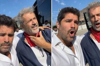 Eduardo Verástegui hace dueto con Mel Gibson para cantar "Cielito lindo"