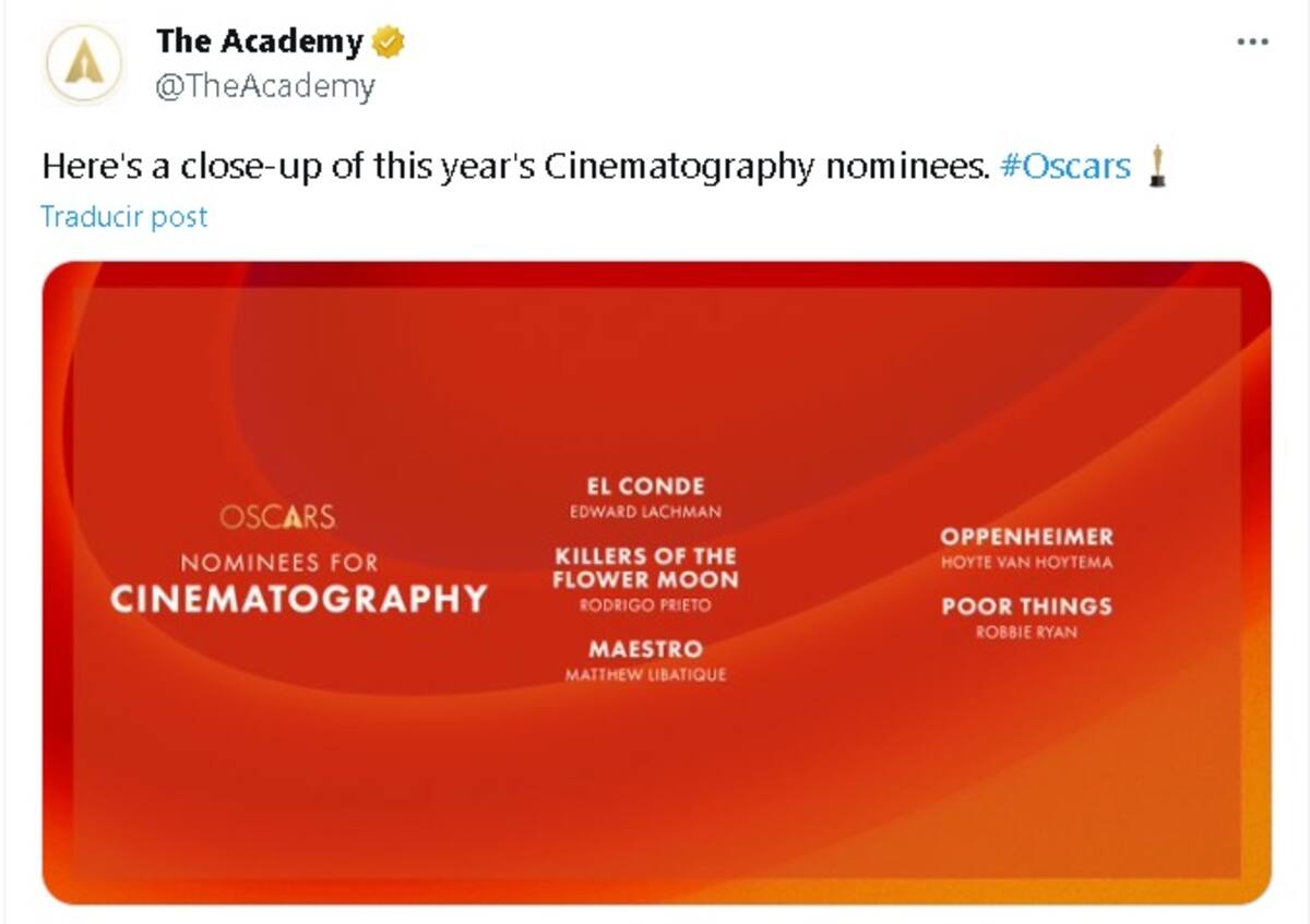 "El Conde" logró nominación en los Oscar. Créditos: X