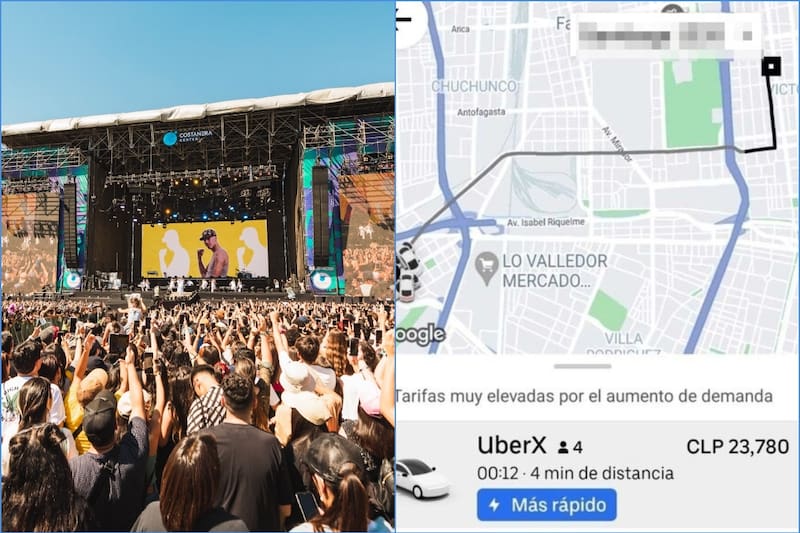 El exorbitante precio del transporte público En Lollapalooza 2023 - Créditos: Lotus/Uber