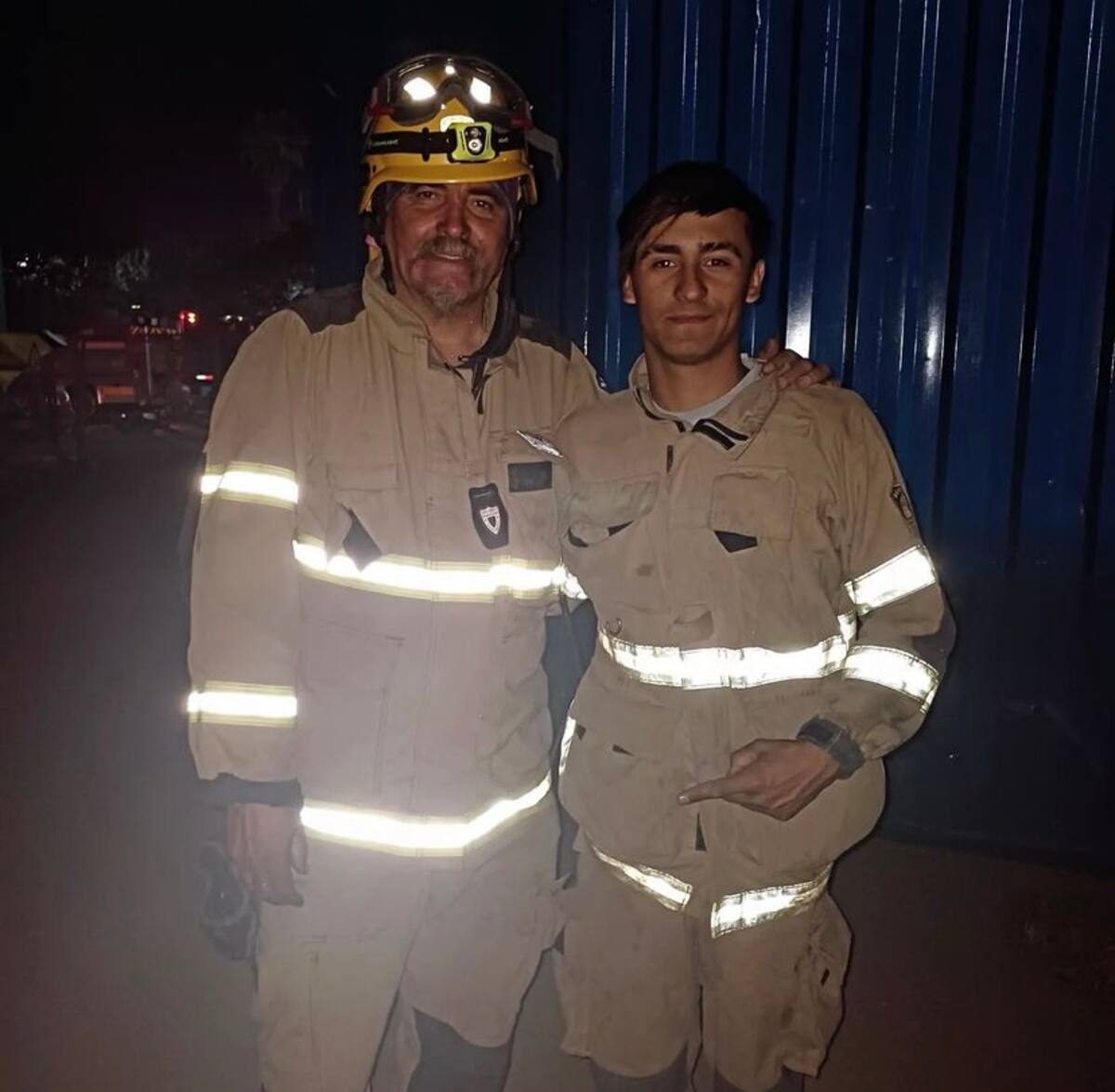 El Flaco junto a su hijo.