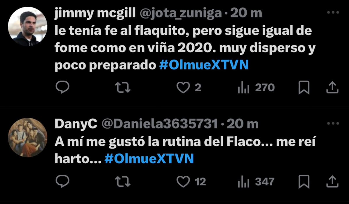 La reacciones que dejó su rutina en Olmué 2026.