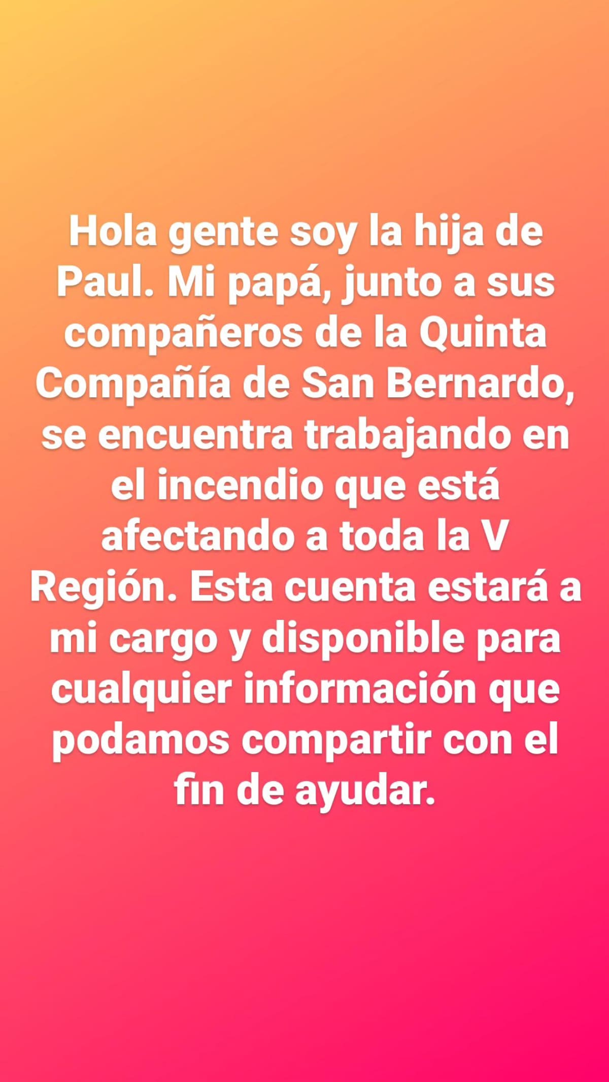 se encuentra combatiendo los incendios forestales en Viña del Mar