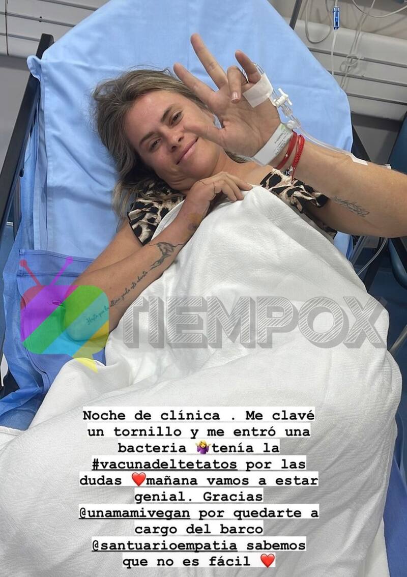 Eliana Albasetti sufrió un accidente que la obligó a acudir a una clínica.