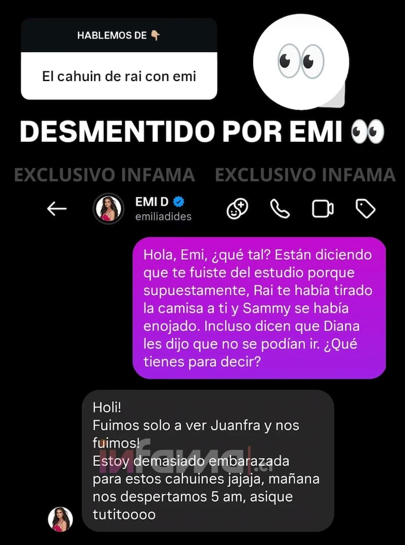 La modelo habló sobre el supuesto enfrentamiento entre Rai y Sammis.