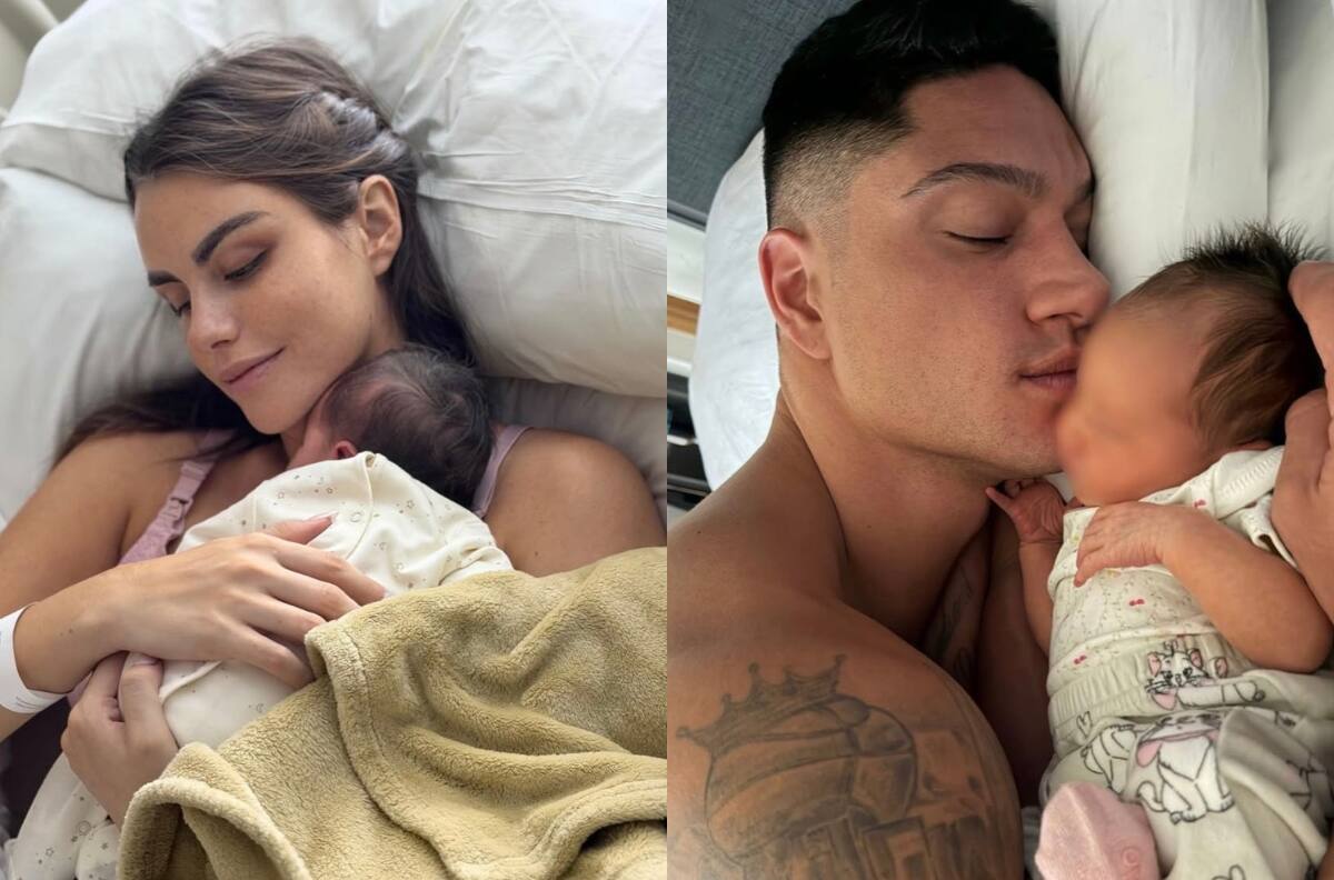 A solo días del nacimiento de su hija: Emilia Dides responde con irónica foto a las críticas a Sammis Reyes