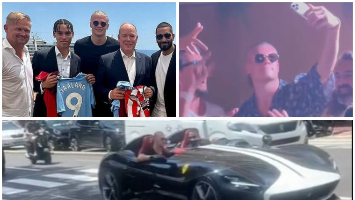 Las vacaciones de Erling Haaland: comió con el Príncipe Alberto y se lució en una fiesta en Mónaco