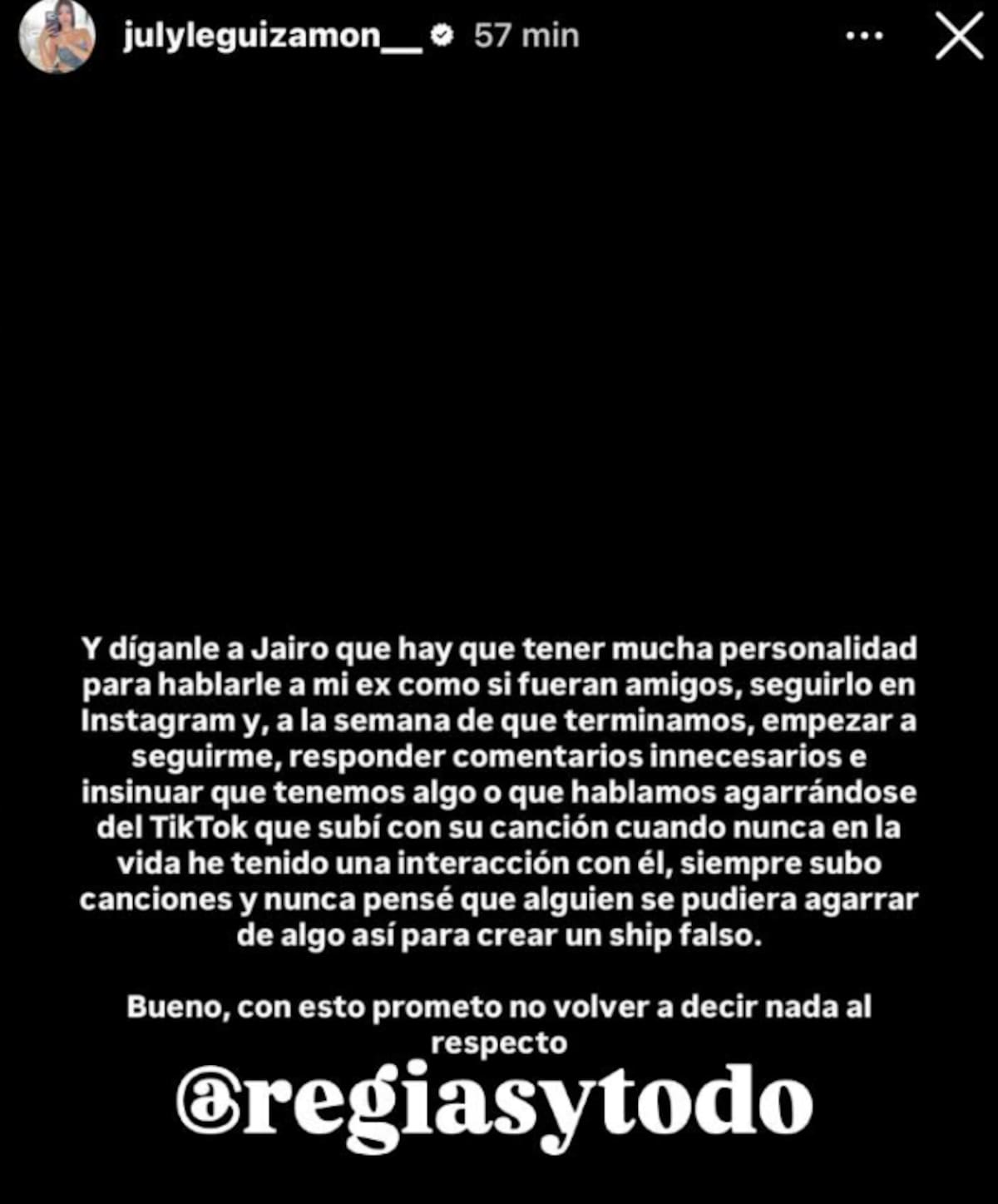 July Leguizamón alzó la voz tras rumores de romance con Jairo Vera.