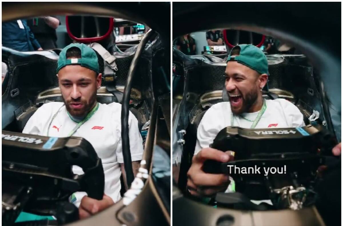 VIDEO | La increíble reacción de Neymar Jr tras subirse al monoplaza de Lewis Hamilton en la F1