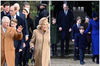 Con ausencia del príncipe Harry y Meghan Markle: La Familia Real británica se lució con sus looks navideños en la misa de Sandringham