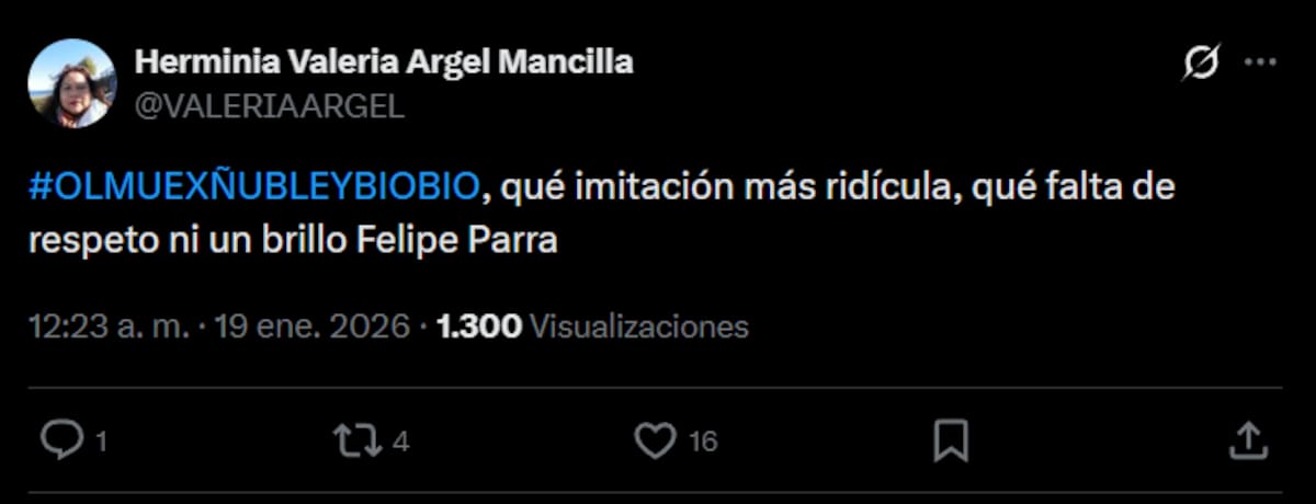 Reacciones de la rutina del imitador en el Patagual.