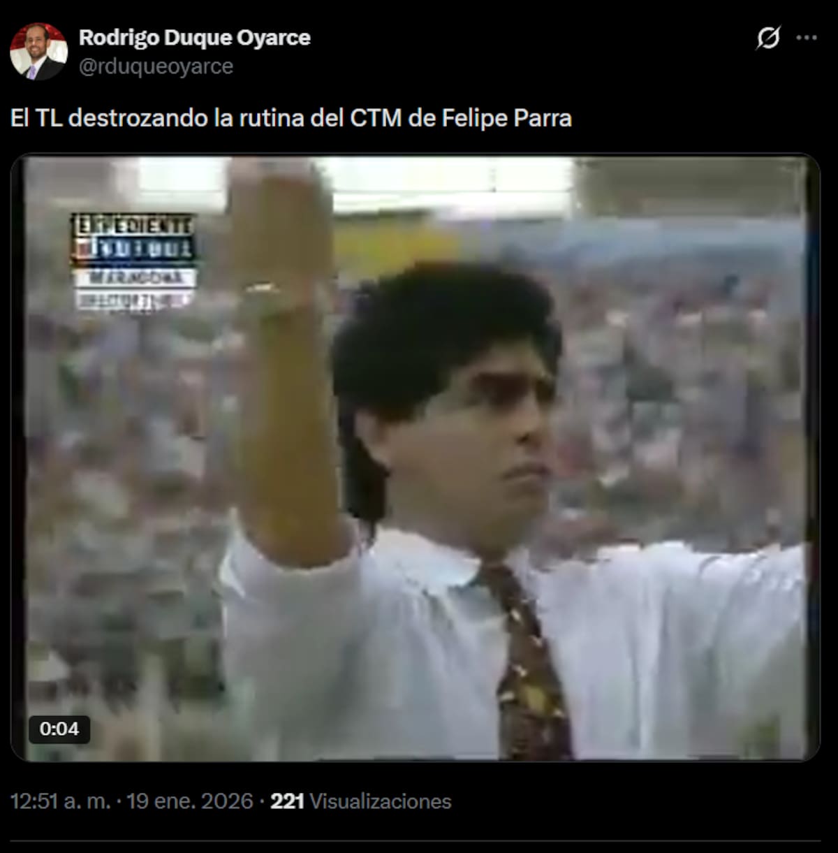 Reacciones de la rutina del imitador en el Patagual.