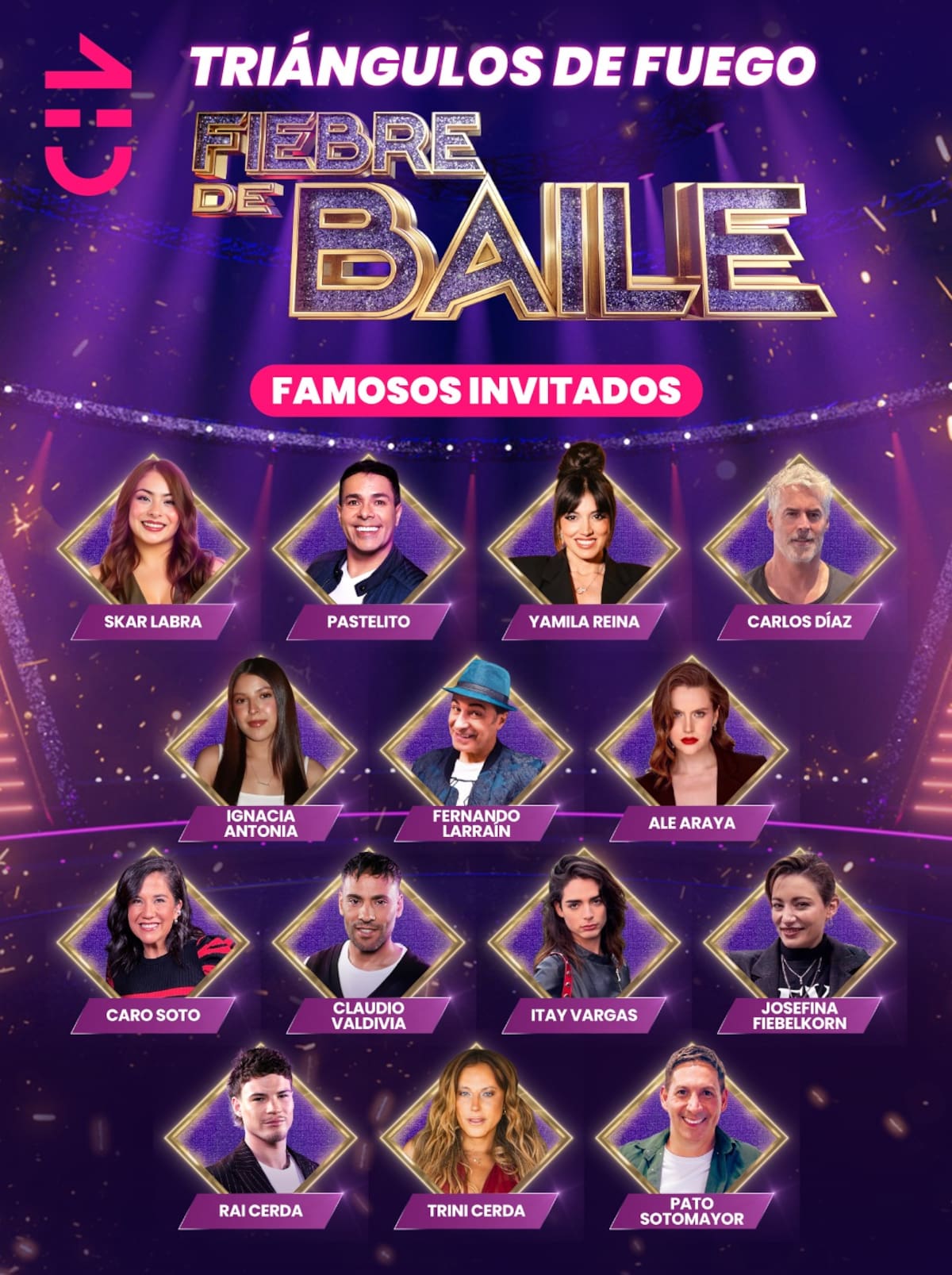 Los famosos que formarán los tríos. Foto: CHV