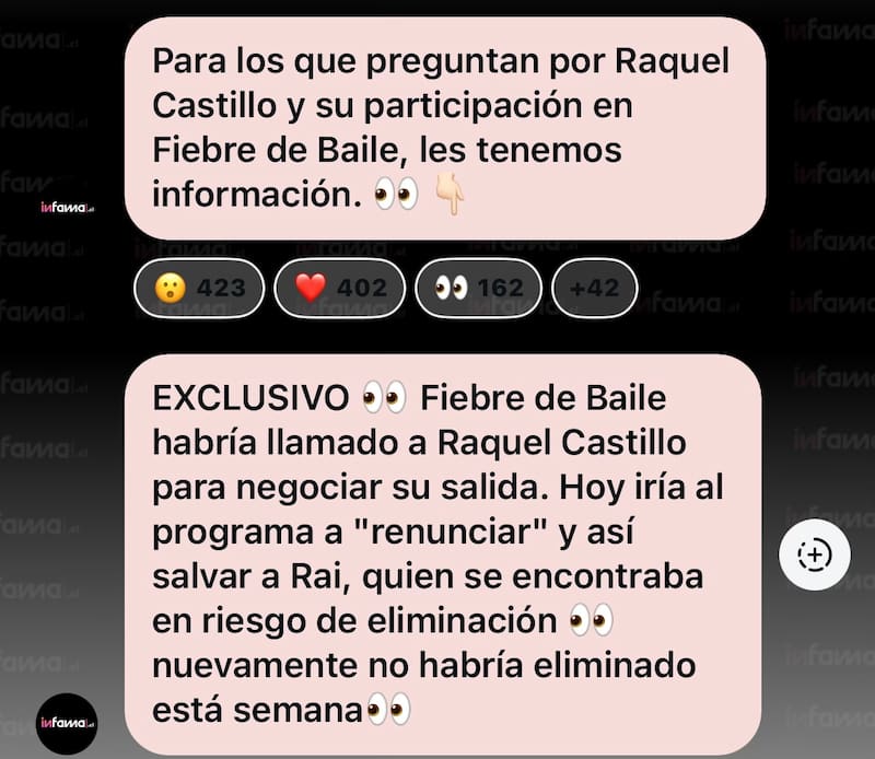 Aseguran que Raquel Castillo le cedería su lugar a Rai Cerda.