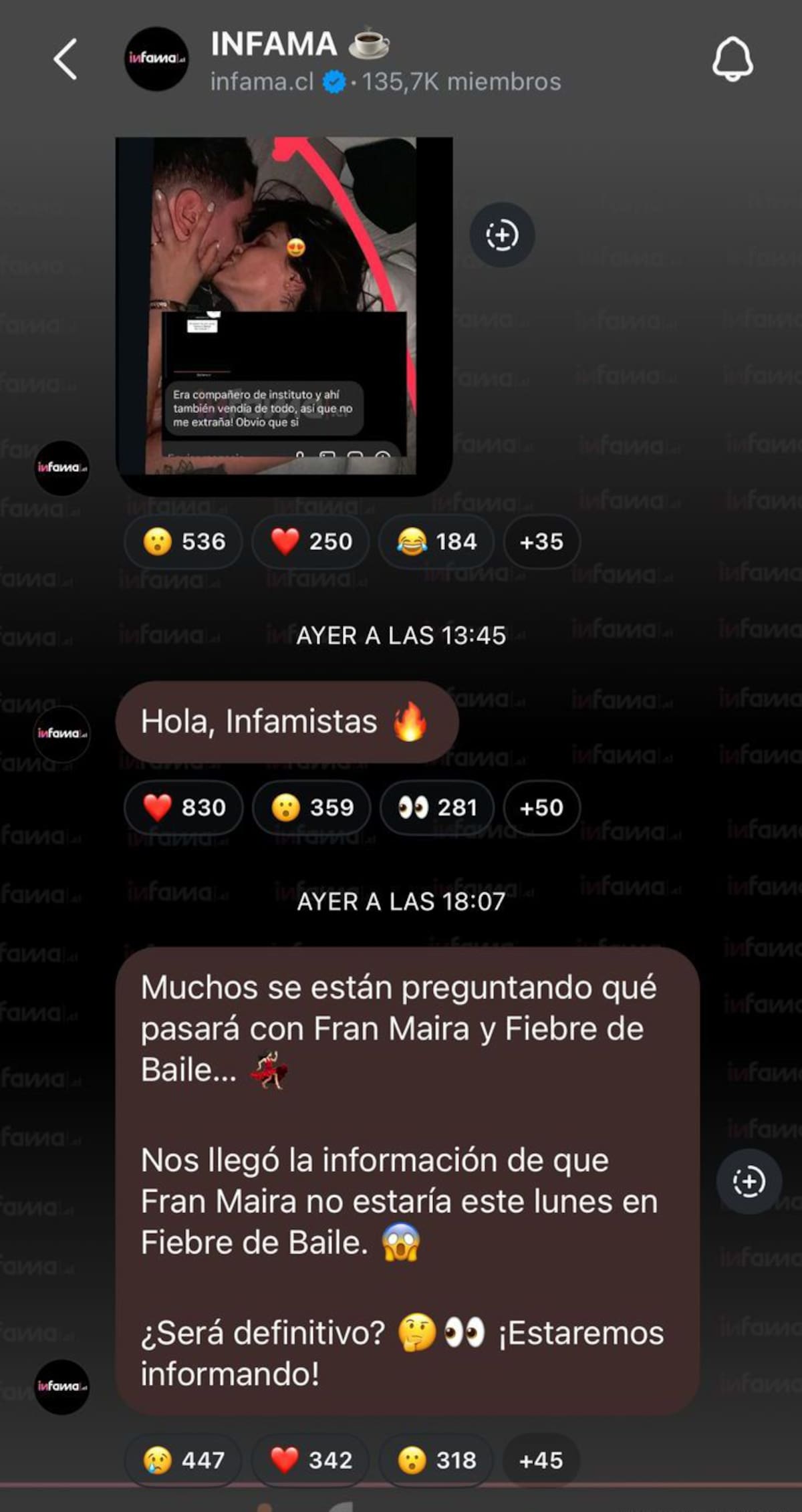 Fiebre de Baile.
Foto: captura @infama.cl