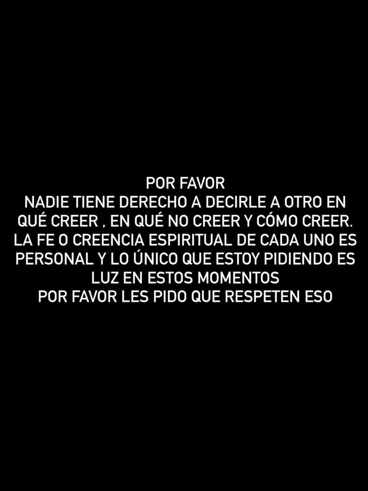 Y su mensaje en Instagram. Foto: @franmaira___ en Instagram