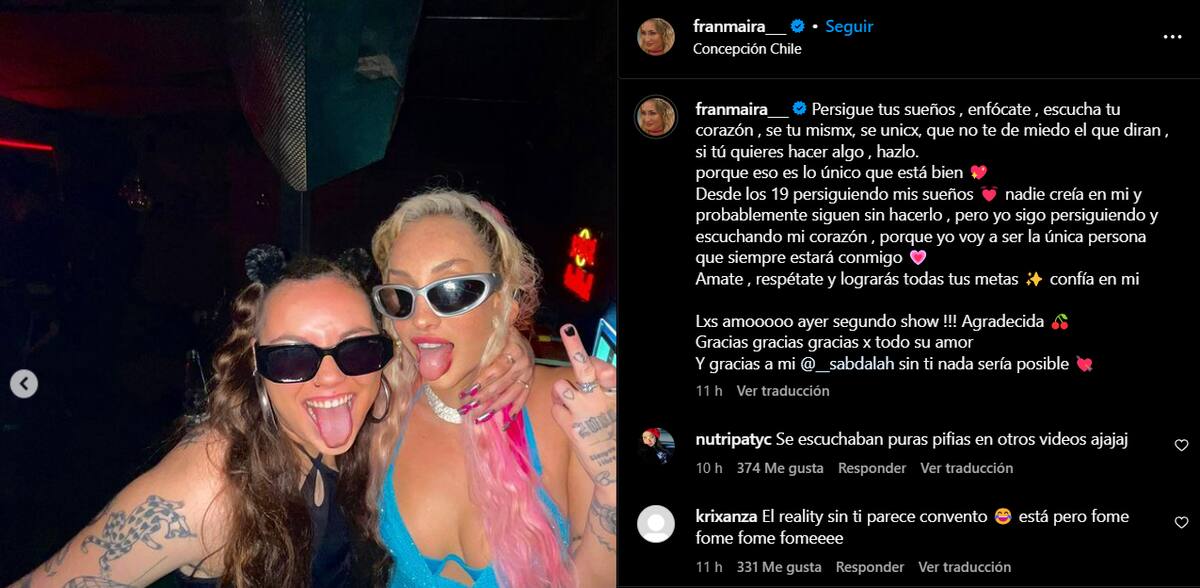 Francisca Maira en Instagram