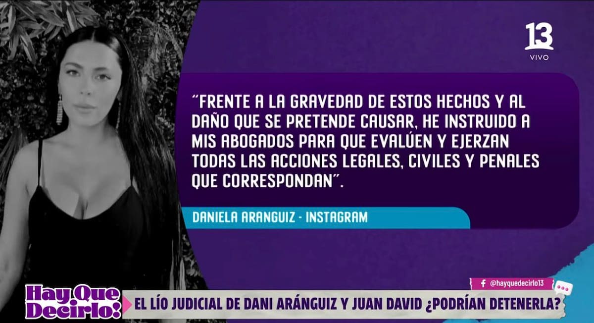 Daniela Aránguiz.
Foto: captura @el13chile