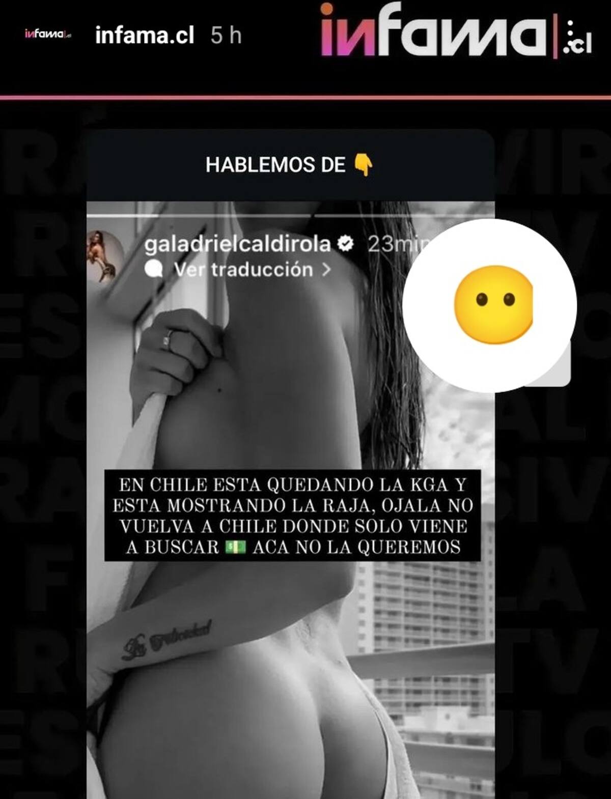 Historia de Infama. Créditos: Instagram