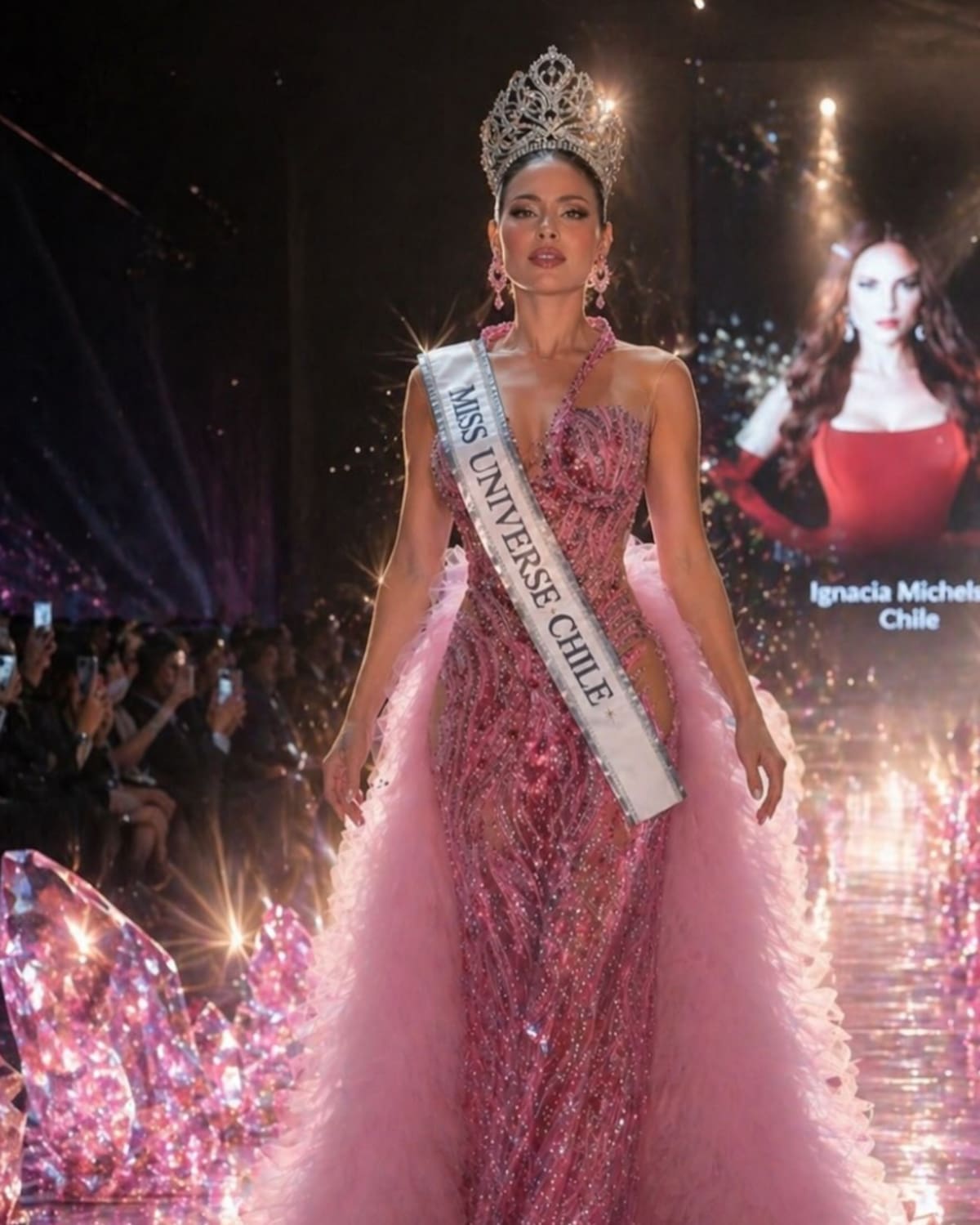 La modelo se coronó como Miss Universo Santiago.