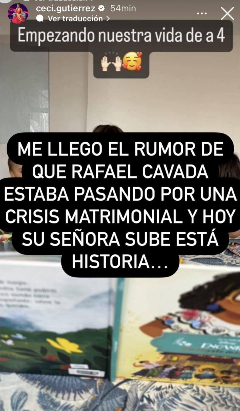 la imagen que subió Cecilia Gutiérrez en su historia de Instagram. - Créditos: Captura de pantalla