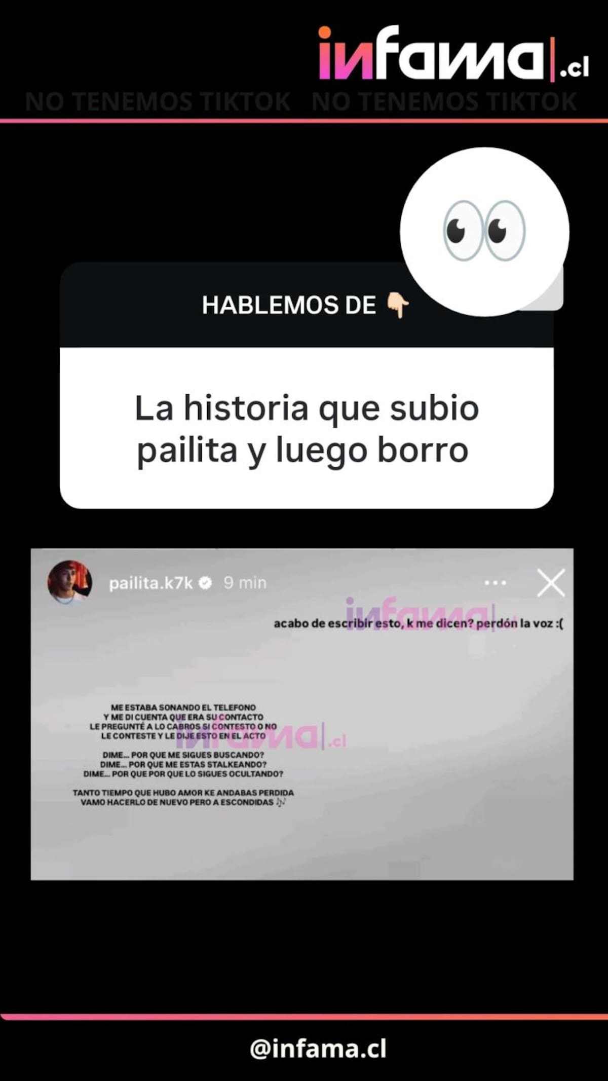 Compartió el coqueto mensaje de Pailita.