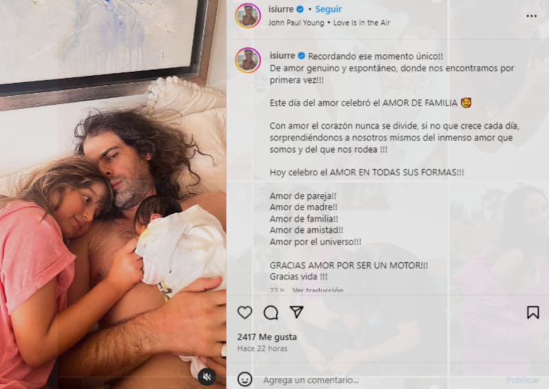 Isidora Urrejola publicó los primeros momentos con su hija recién nacida, Maia y su familia.