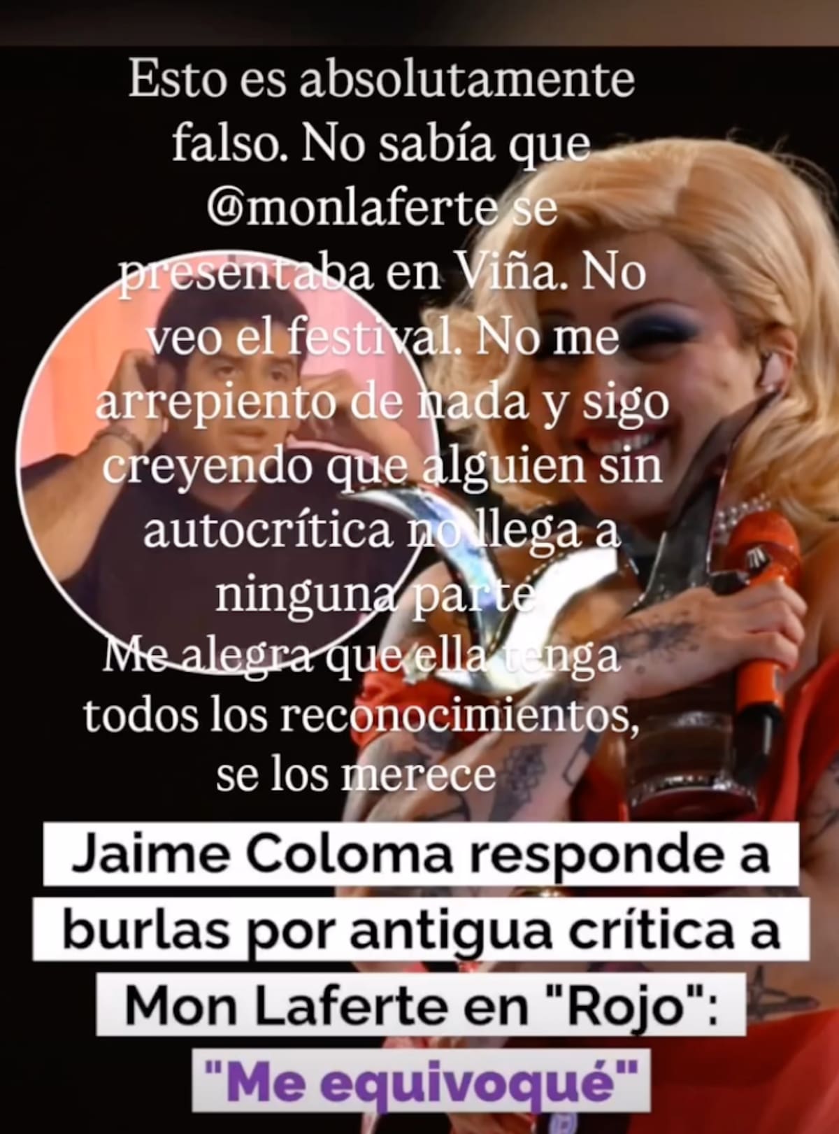 El critico de espectáculos se lanzó contra Mon Laferte.