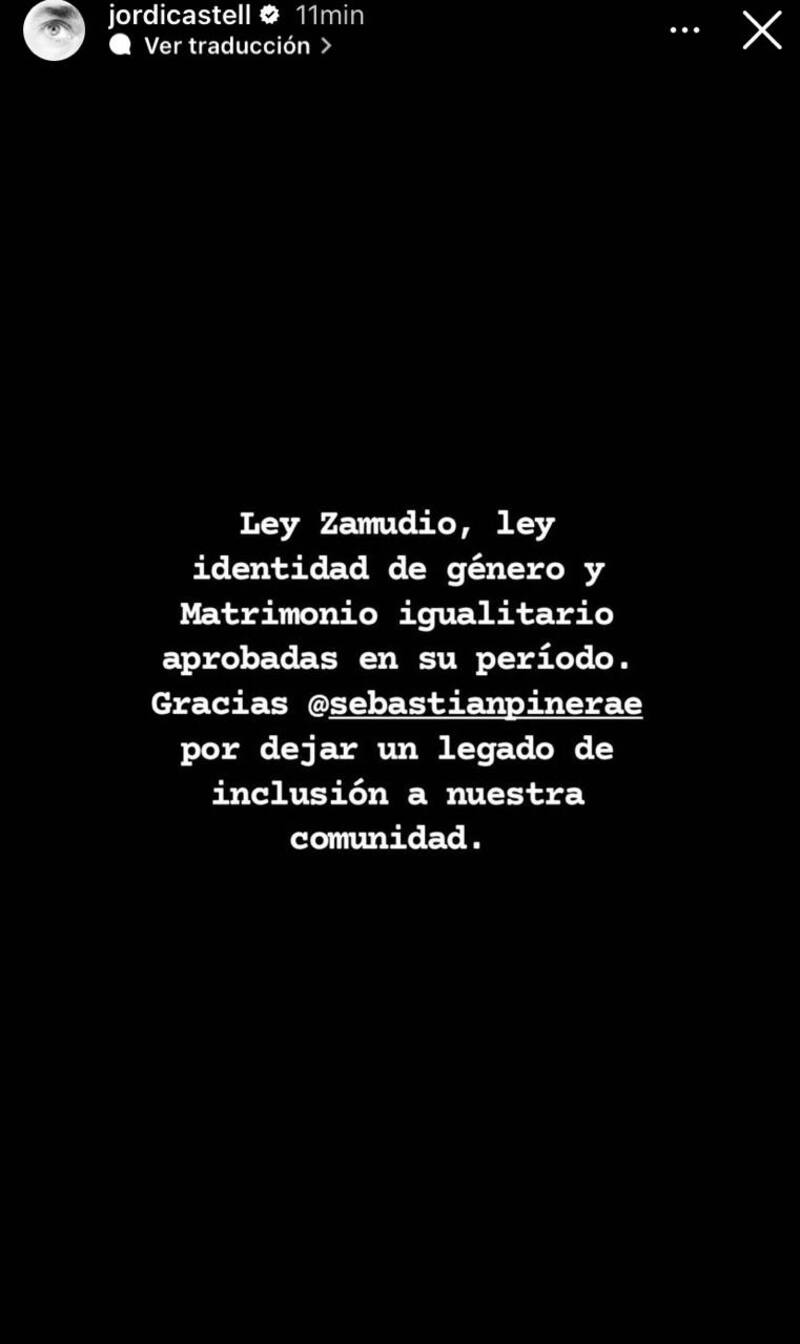 Jordi Castell en las historias de Instagram.