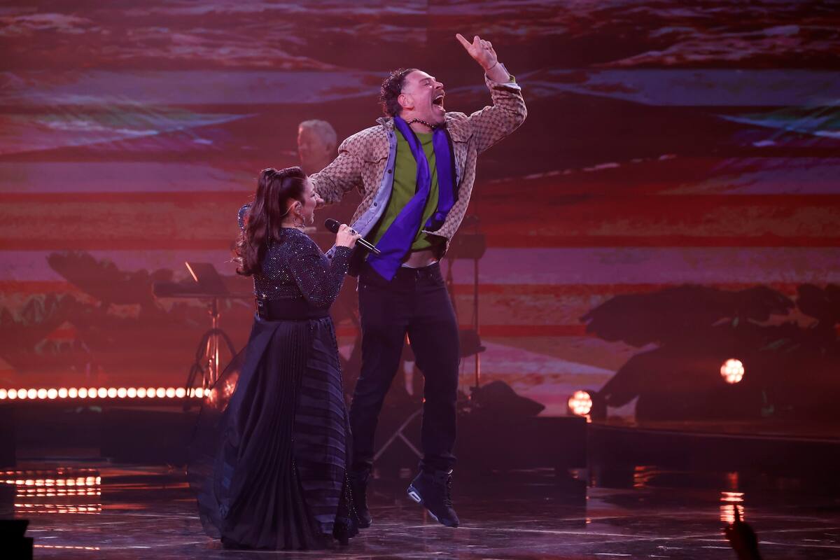 El conductor de Mucho Gusto, gozó durante el show de Gloria Estefan. Foto: Agencia Aton.