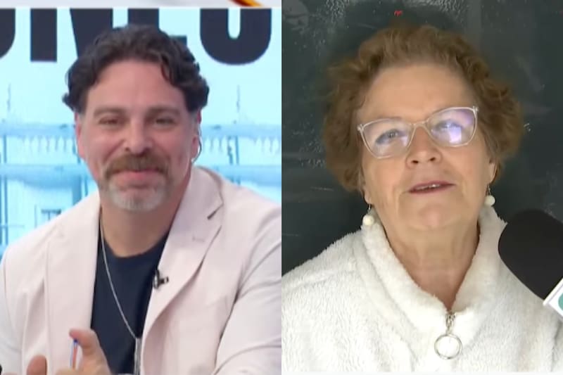 El periodista fue encarado en vivo por adulta mayor.