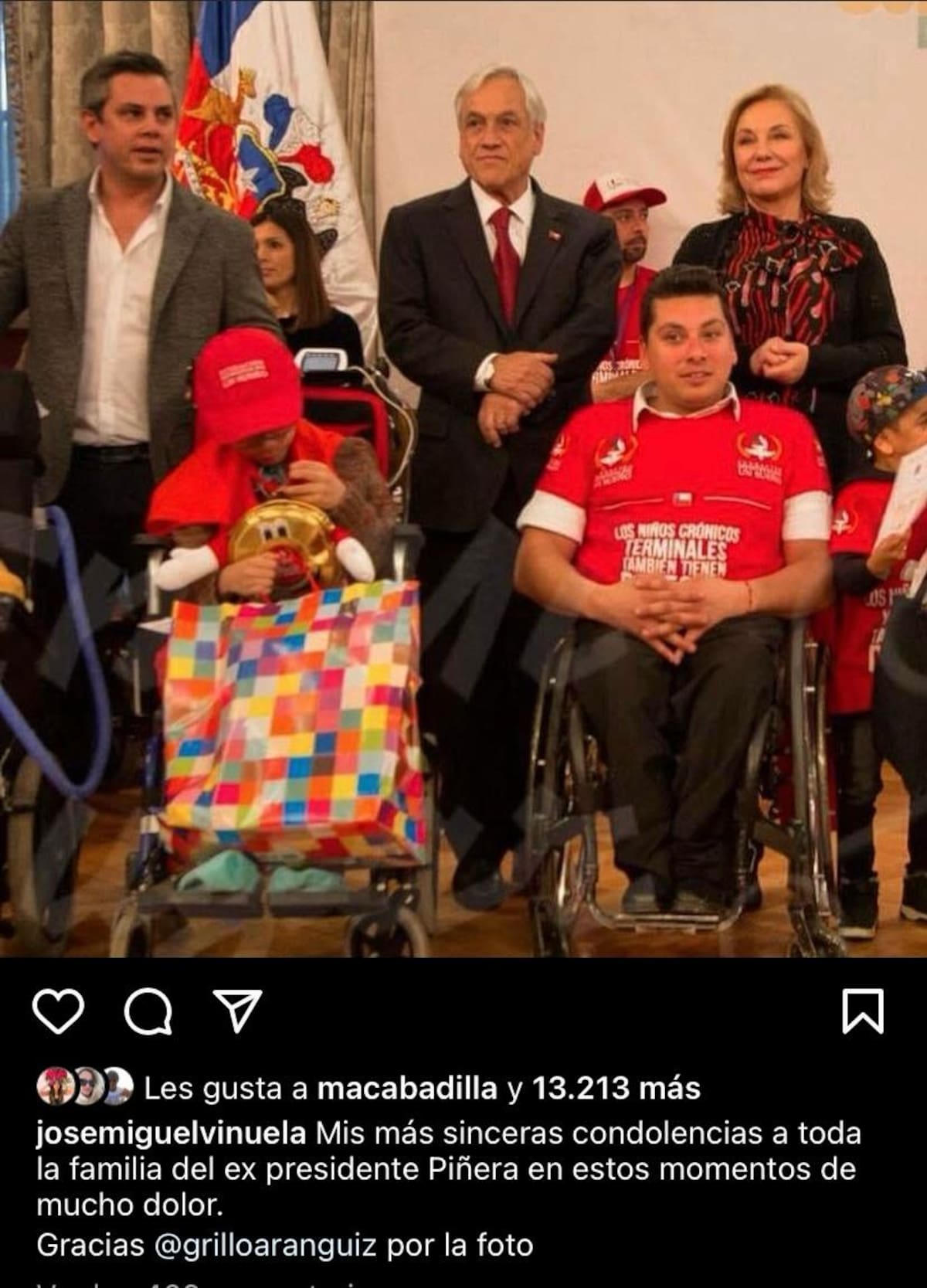 José Miguel Viñuela destaca la labor de Sebastián Piñera.