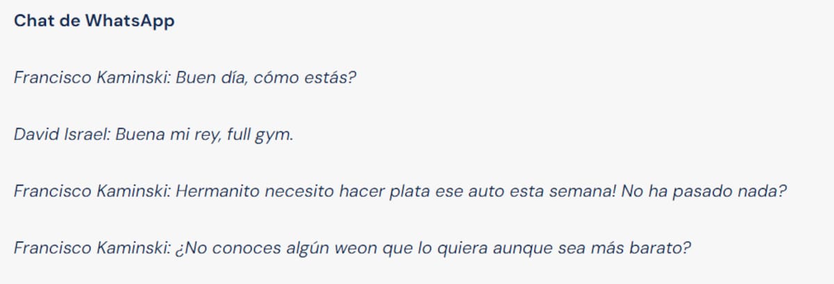 Uno de los mensajes que lo complican.