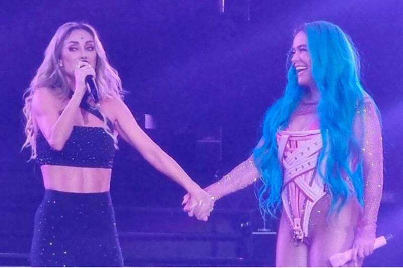 Karol G y Anahí La cantante Anahí volvió a los escenarios tras 11 años de ausencia - Créditos: Instagram