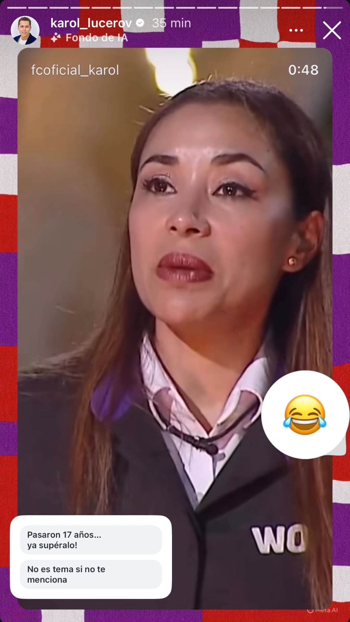 Subió esta encuesta a sus stories de Instagram