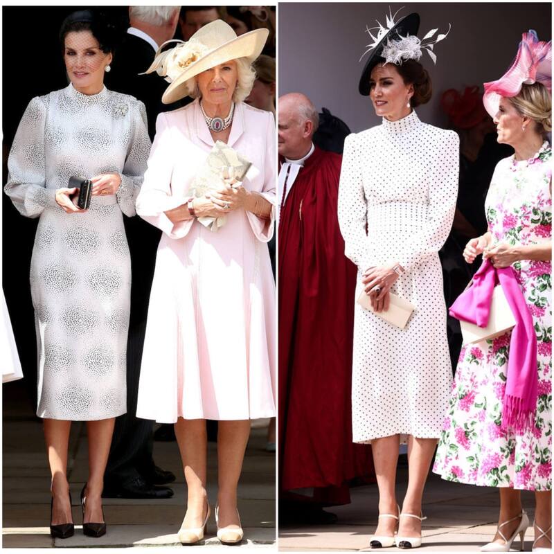 La princesa de Gales lució un vestido muy similar al de la reina Letizia.