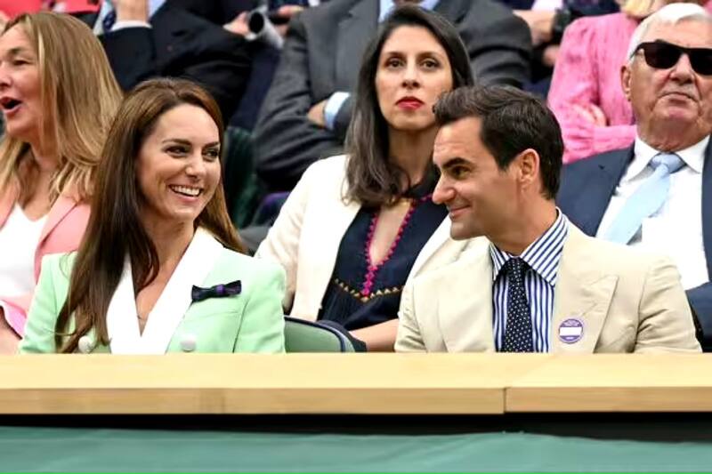 La princesa de Gales se sentó al lado de Roger Federer en el palco real de Wimbledon