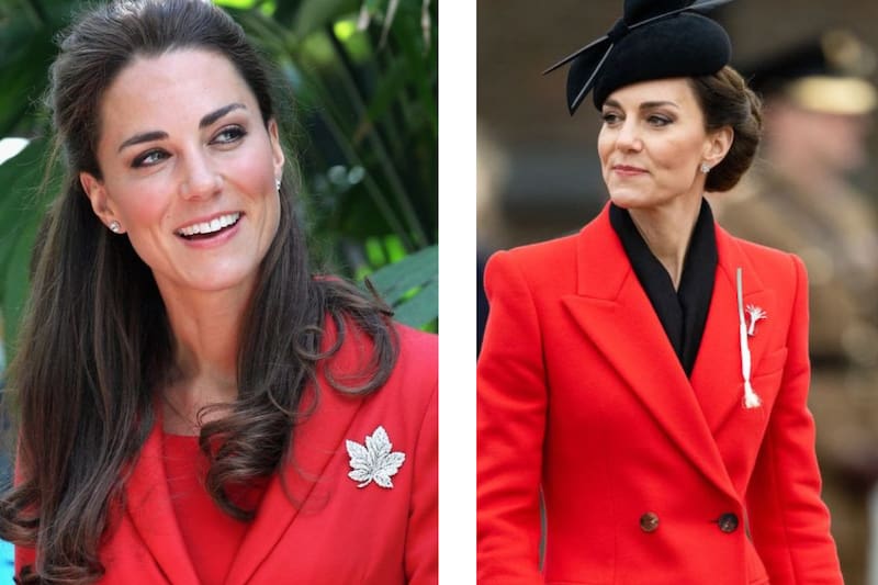 Kate Middleton suele usar broches para sus giras internacionales  - Créditos: Archivo
