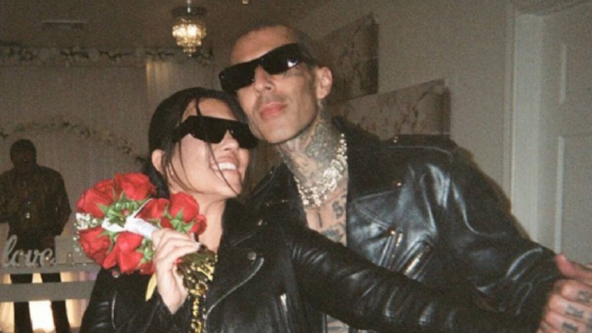 Kourtney Kardashian celebra el primer aniversario de su boda en Las Vegas con Travis Barker