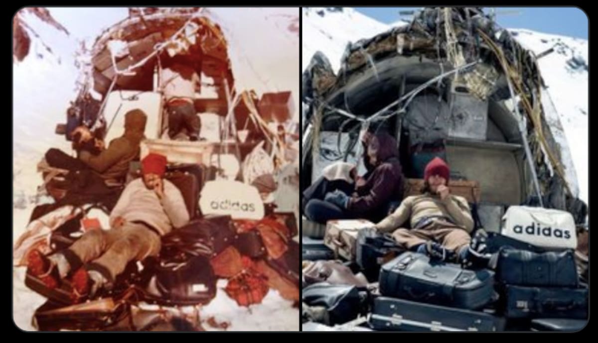 La imagen real y ficticia de la tragedia de los Andes.