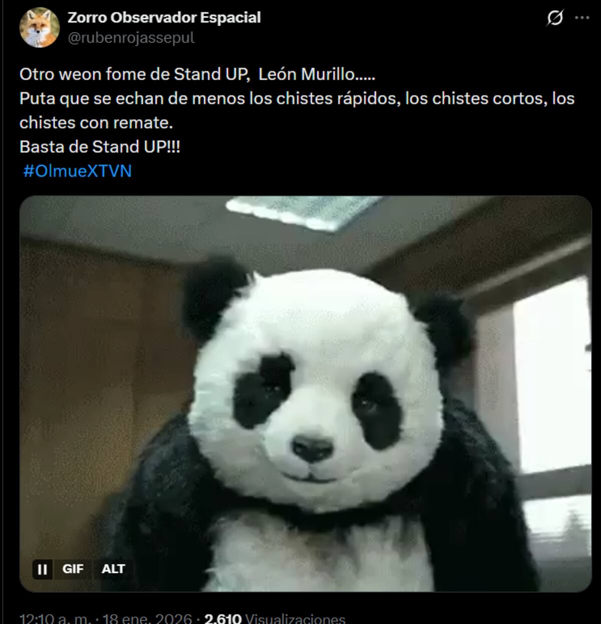 Memes y reacciones de la rutina del comediante.